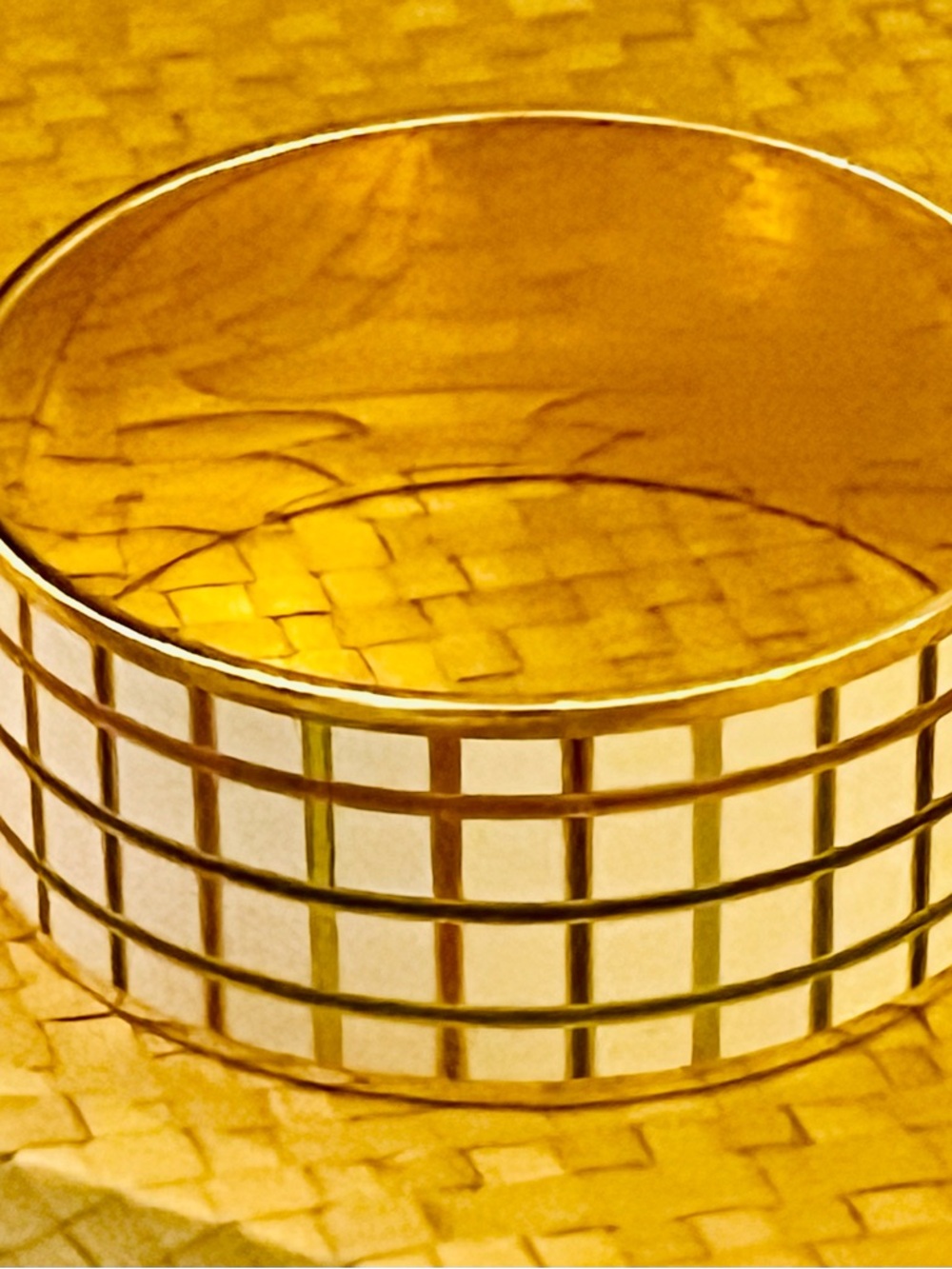 Coach Limited Edition Gold enamel  Tattersall Multicolored Bangle Bracelet. - Picture 5 of 6